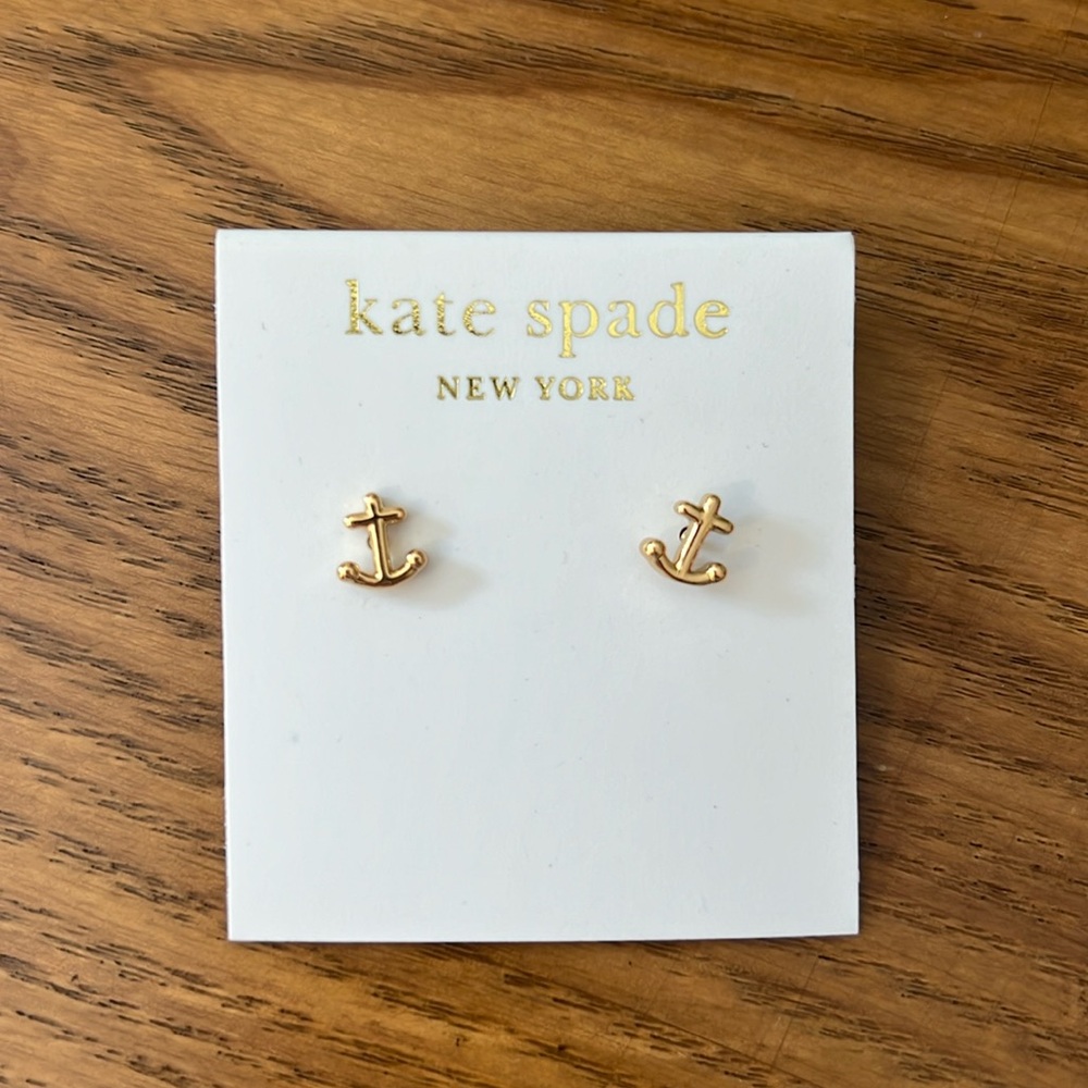 Kate Space gold anchor earrings
